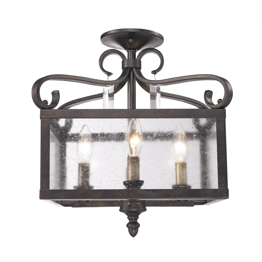 Golden Lighting Valencia 4-light Semi-Flush Mount in Fired Bronze
